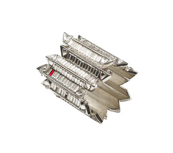 Kim Seybert Napkin Rings: BACCARAT Etoile in Silver & Crystal, Set of 4